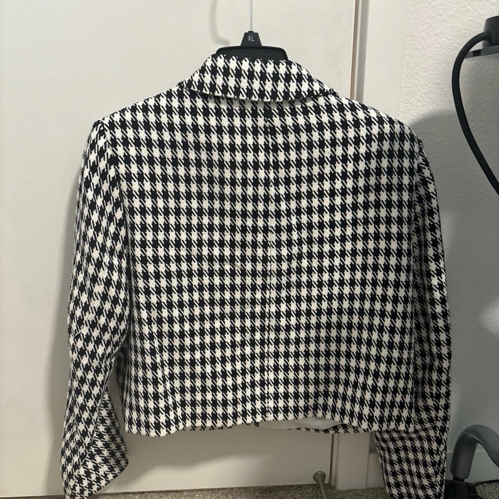 Zara Black and White Houndstooth Women's Jacket - size XL - Picture 2 of 2